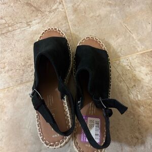 Toms Black Espadrille Sandals